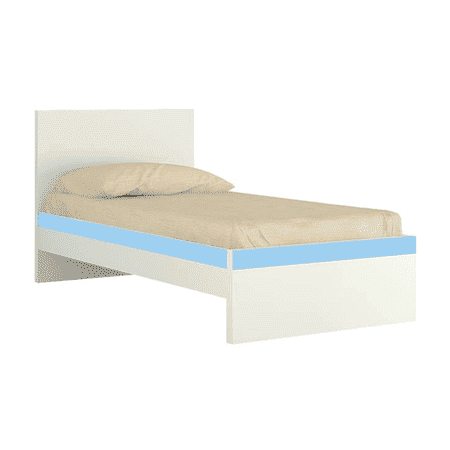 Riga Engineered Wood Box Bed in Blue Colour