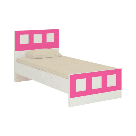 Cordoba Engineered Wood Bed in Ivory Barbie Pink Colour