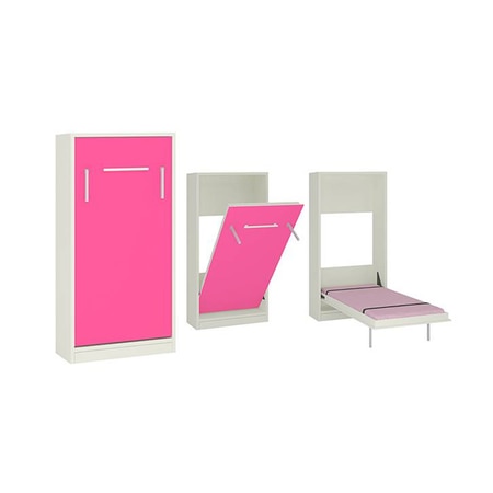 Mystica Engineered Wood Bed in Barbie Pink Colour