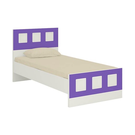 Cordoba Engineered Wood Bed in Ivory Lavender Purple Colour