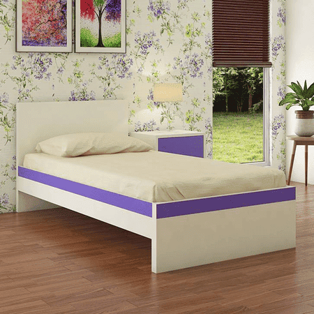Riga Engineered Wood Bed in Lavender Purple Colour