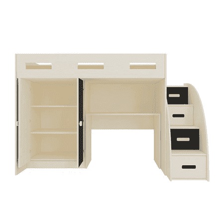 Bonita Engineered Wood Drawer and Box Storage Bed in Black Colour