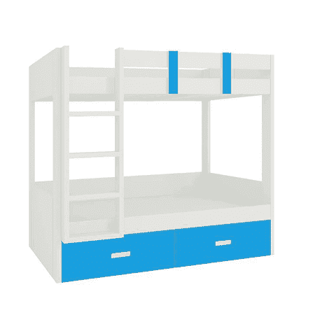 Adonica Engineered Wood Drawer Storage Bunk Bed with Left Ladder Azure Blue
