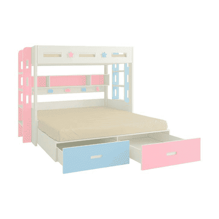 Astra Engineered Wood Box & Drawer Storage Bunk Bed English Pink Sky Blue