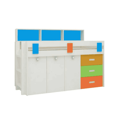 Cherokee Engineered Wood Drawer and Box Storage Bed in Multicolour