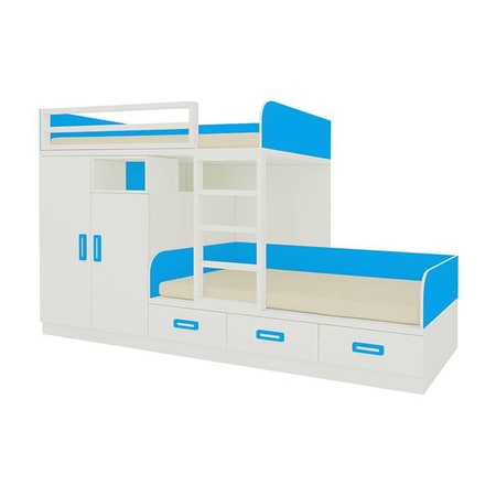 Eskada Engineered Wood Box & Drawer Storage Bunk Bed Azure Blue