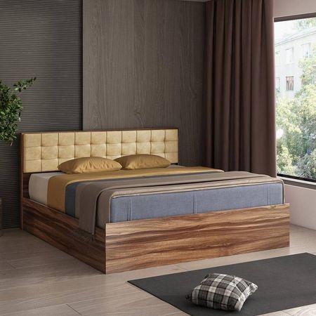 Alvin King Bed With Box Storage In Asian Walnut Color