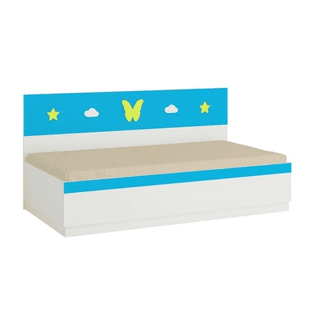 Renata Engineered Wood Box Storage Bed in Blue Colour