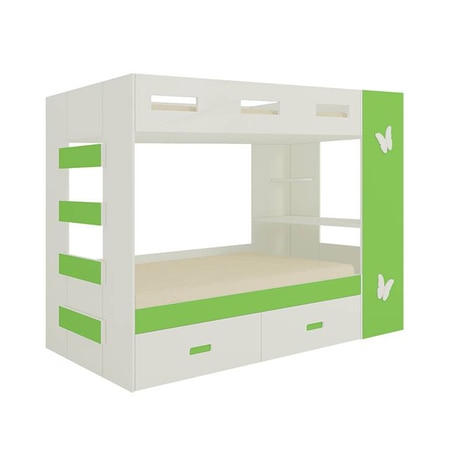 Rio Engineered Wood Box & Drawer Storage Bunk Bed Verdant Green