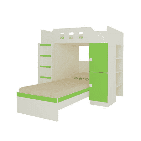 Siona Engineered Wood Box & Drawer Storage Bunk Bed Verdant Green