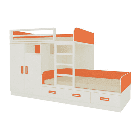 Eskada Engineered Wood Box & Drawer Storage Bunk Bed Light Orange