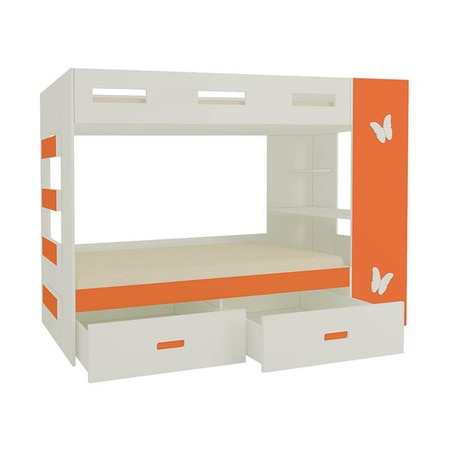 Rio Engineered Wood Box & Drawer Storage Bunk Bed Light Orange