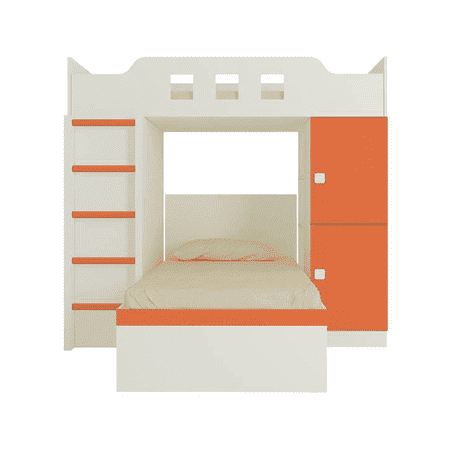 Siona Engineered Wood Box & Drawer Storage Bunk Bed Light Orange