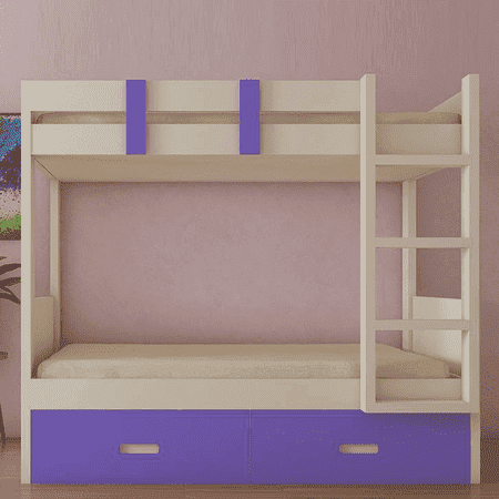 Adonica Engineered Wood Drawer Storage Bunk Bed Lavender Purple