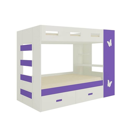 Rio Engineered Wood Box & Drawer Storage Bunk Bed Lavender Purple