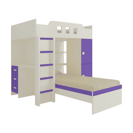 Siona Engineered Wood Box & Drawer Storage Bunk Bed Lavender Purple