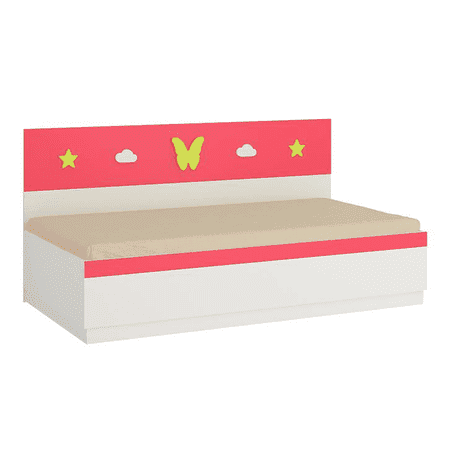 Renata Engineered Wood Box Storage Bed in Pink Colour
