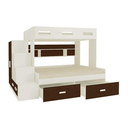 Austin Engineered Wood Box & Drawer Storage Bunk Bed Coffee Walnut