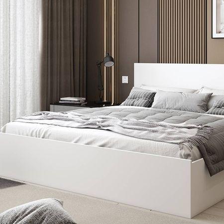 Carnival King Bed With Box Storage In Frosty White Color