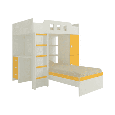 Siona Engineered Wood Box & Drawer Storage Bunk Bed Mango Yellow
