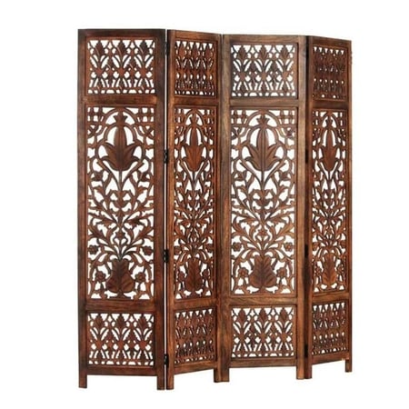 Shilpi Handcarved Wooden Room Divider Panels -NSHC035