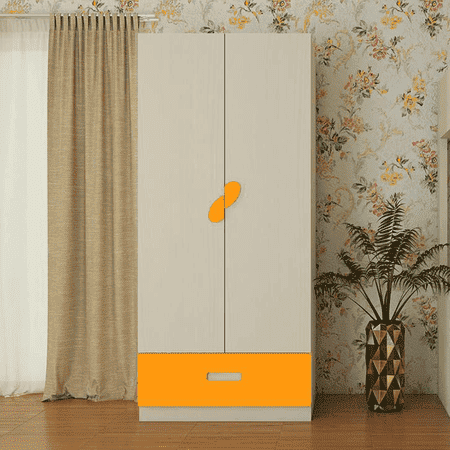 Emelia Engineered Wood Wardrobe in Yellow Colour