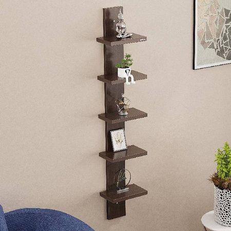 BLUEWUD Louis Engineered Wood Multipurpose Wall Decor Shelf, Display Rack (Wenge)