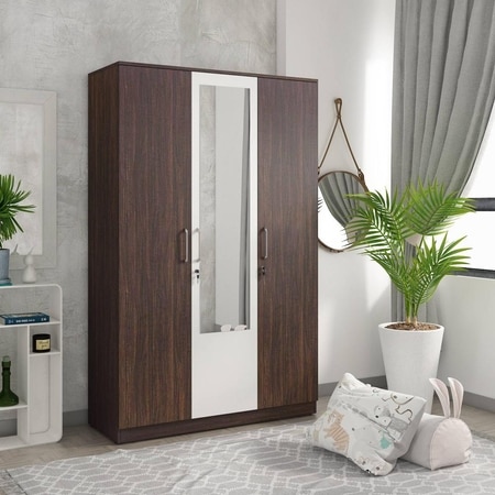 Galaxy 3 Door Wardrobe In Choco Walnut
