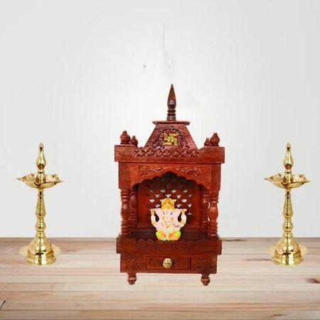 Ananya Solid Wood Free Standing Prayer Unit