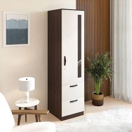 Bluewud Andrie Single Door Wardrobe with Two Drawer