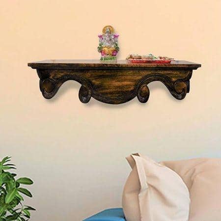 Thomas Coffee Walnut Solid Wood Wal Shelf