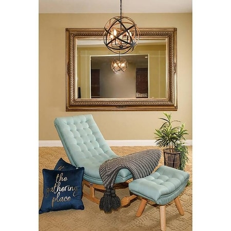 Paten Solid Wood Accent Chair in Blue Colour
