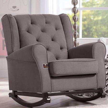 Kimberli Solid Wood Rocking Chair in Graphite Colour