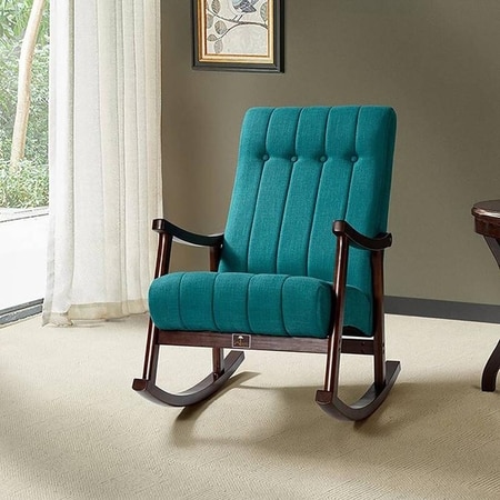 Edwards Solid Wood Rocking Chair in Teal Colour