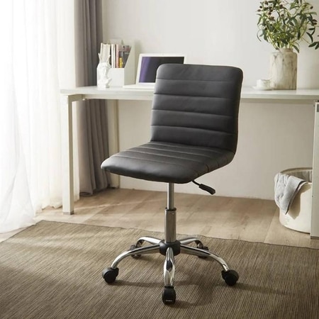 Feleena Leatherette Swivel Study Chair in Black Colour