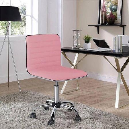 Correen Leatherette Swivel Study Chair in Pink Colour