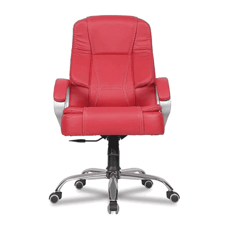 Adan Leatherette Swivel Study Chair in Red Colour