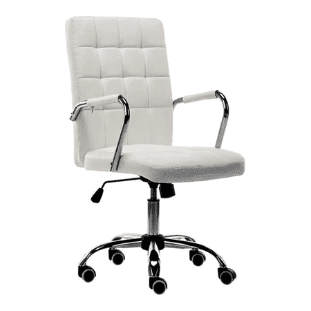 Gruber Leatherette Swivel Study Chair in White Colour