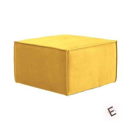 Abigail Blue Velvet Pouffe With Golden Legs