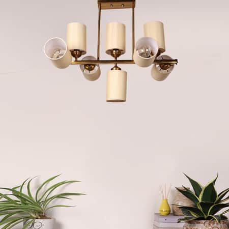 Devansh Gold Wall Mounted Lamp With Off-White Cotton Shade