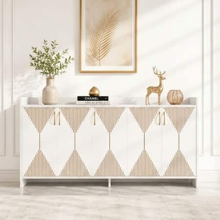 Spydercraft Meko Modern Console Table in Pure White Finish