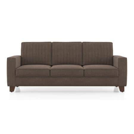 Apollo Neo 3 Seater Fabric Sofa in Daschund Brown Colour (Back Height : Regular, Cushion Type : Hard)