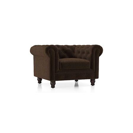 Winchester Premium 1 Seater Fabric Sofa in Dark Earth Colour