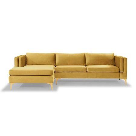 Brezza Sectional Fabric Sofa - Yellow