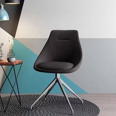 Doris Fabric Accent Chair in Dark Grey Colour