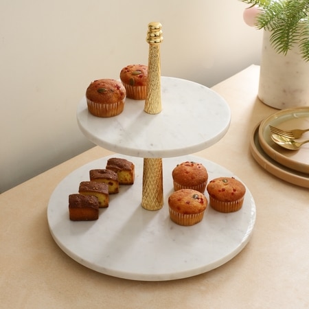 Marble Harmony Two-Tier Display