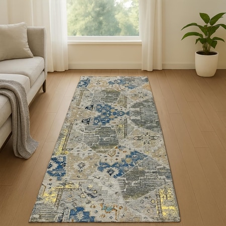 Luxe Home Polyester Abstract Runner(2x5 Feet, Multicolor, TPR)