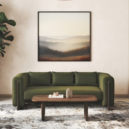 Reno 3 Seater Fabric Sofa In Deep Olive Velvet Colour