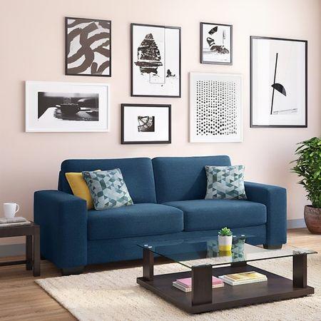 Leslie 3 Seater Fabric Sofa (Delft Blue)