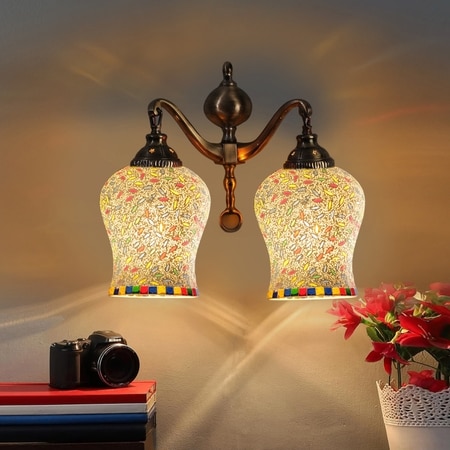 Devansh Metal Electric Wall Light in Multi Colour with Multi Shade Count of 2 Lights